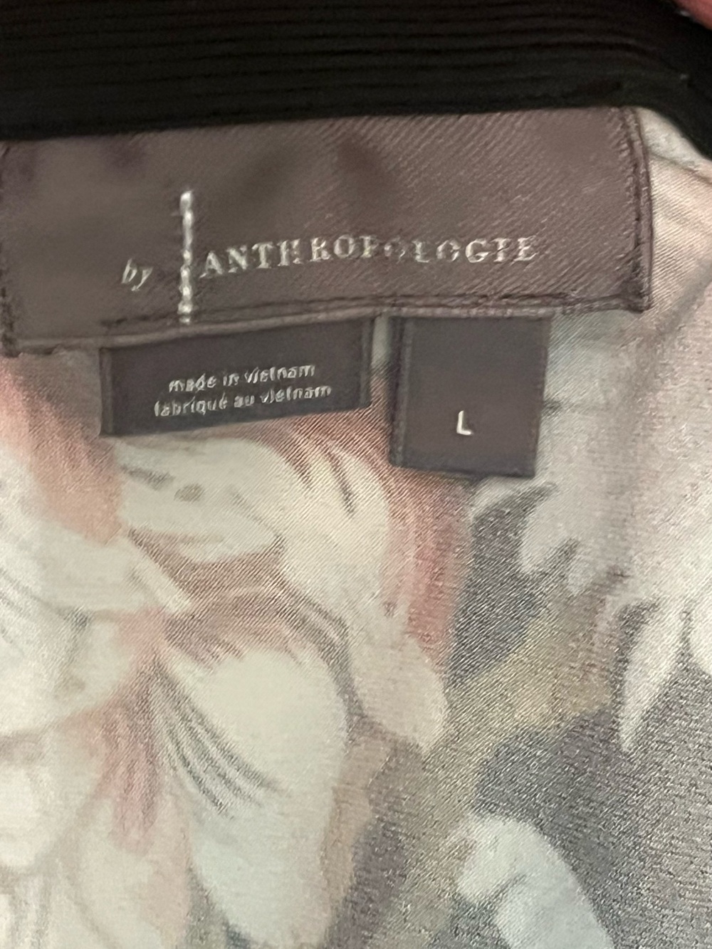 Anthropologie Tilda Maxi Slip Skirt dark floral print side slit large - Picture 6 of 7